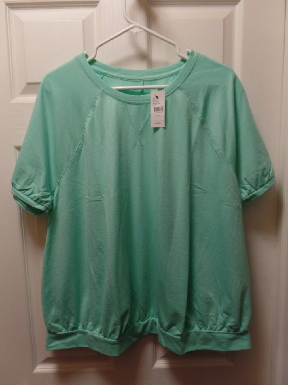 *NWT* Lane Bryant 18/20 18 20 Aqua Seafoam Green Short Sleeve Sweatshirt Top
